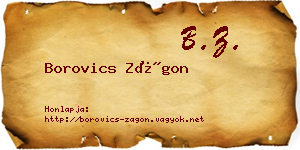Borovics Zágon névjegykártya